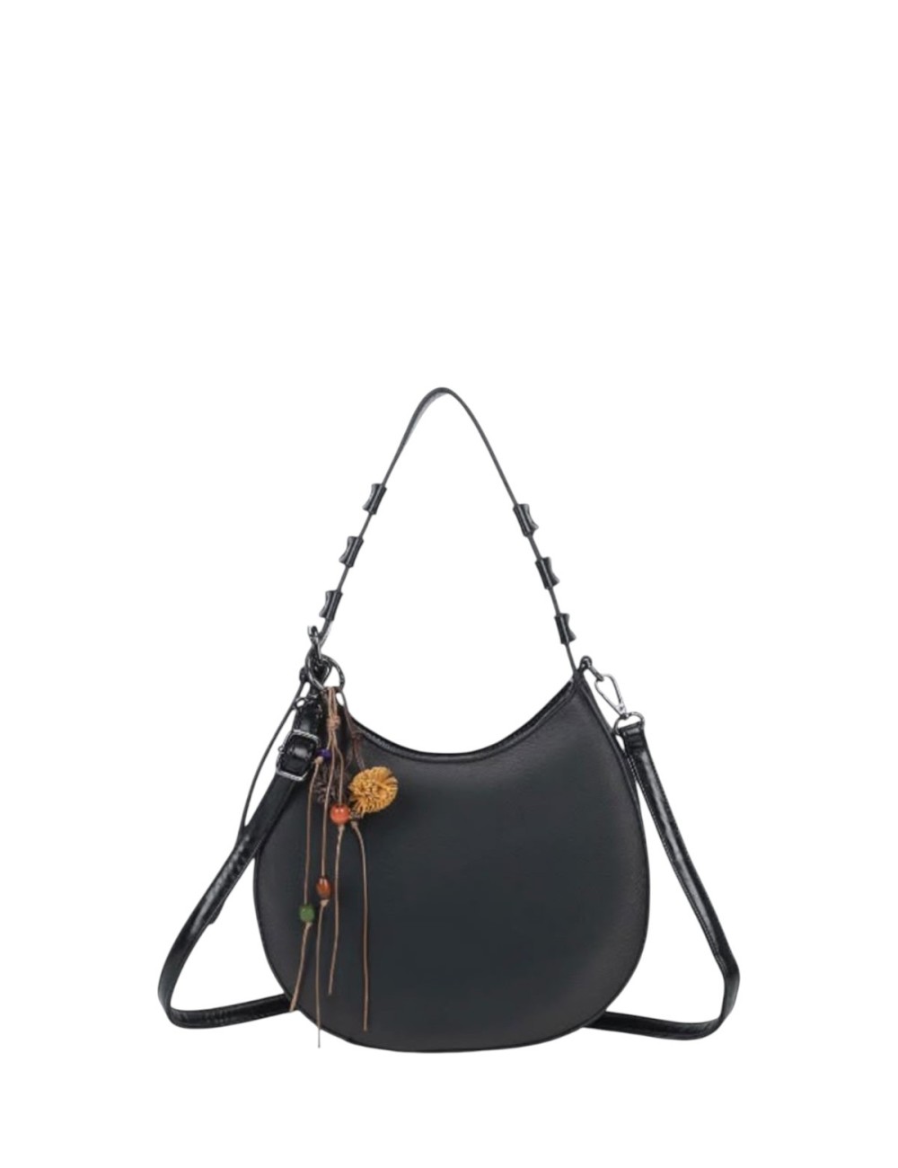 BOLSO DE HOMBRO/ MANO OVALADO NEGRO