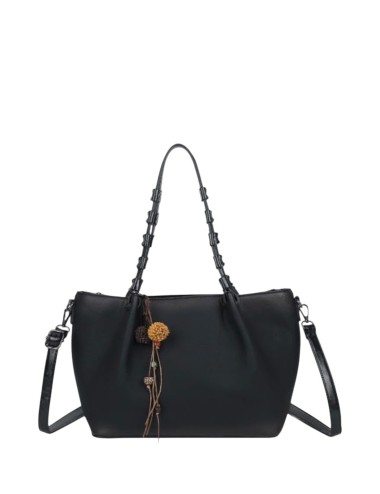 BOLSO SHOPPER OVALADO NEGRO