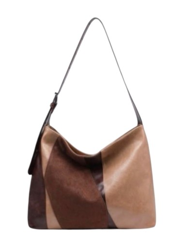 BOLSO SHOPPER COMBINADO MARRÓN