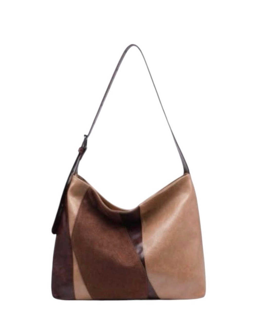 BOLSO SHOPPER COMBINADO MARRÓN