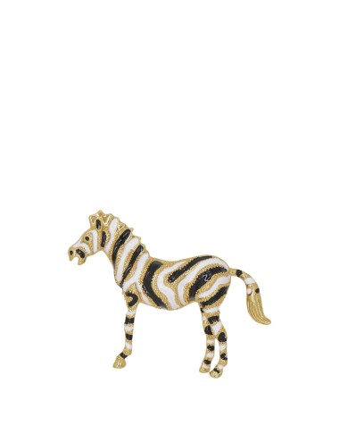 BROCHE ACERO CABALLO BLANCO Y NEGRO