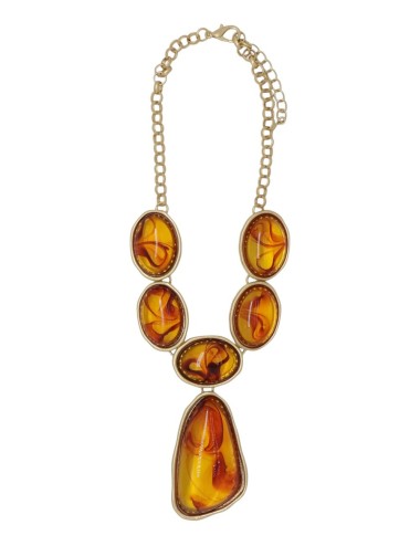 COLLAR MAXI PIEDRAS EFECTO ÁMBAR
