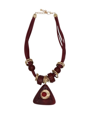 COLLAR CON COLGANTE TRIANGULAR Y DETALLES DORADOS
