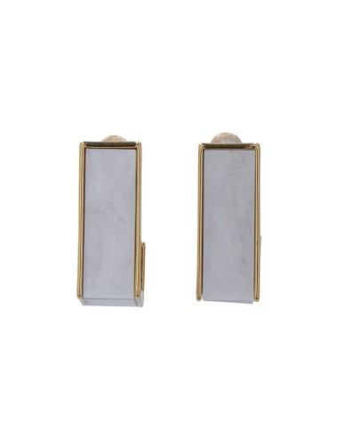 PENDIENTES ACERO  RECTANGULRES MINIMALISTAS BLOCK DORADO Y BLANCO