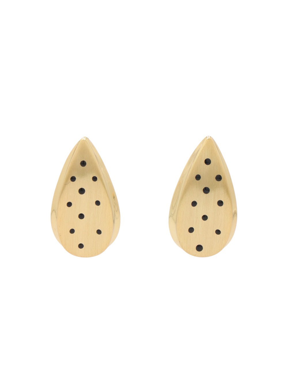 PENDIENTES ACERO LÁGRIMA PLATA CON LUNARES MINIMALISTAS
