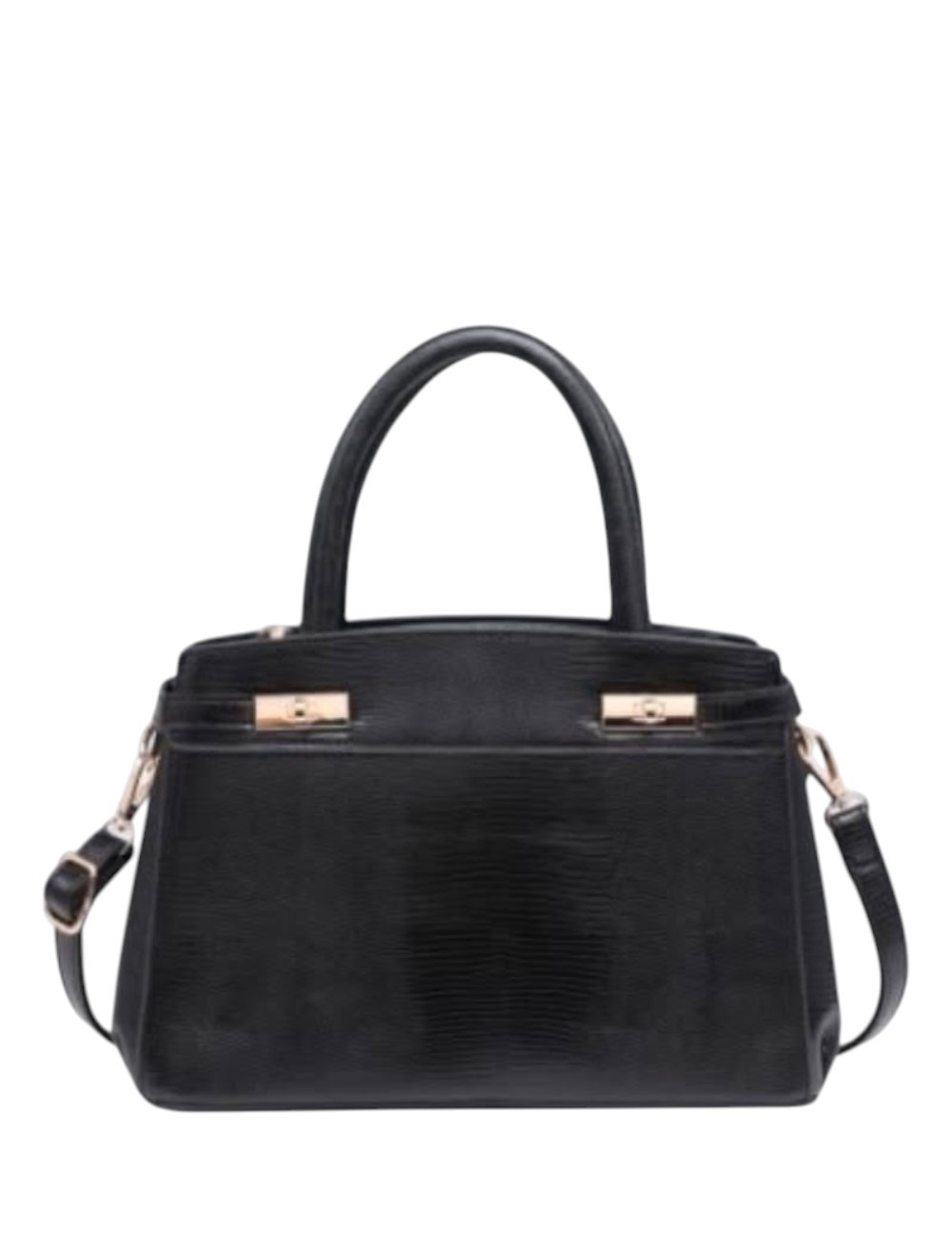BOLSO DE MANO TEXTURA NEGRO