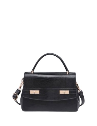 BOLSO DE MANO TEXTURA NEGRO