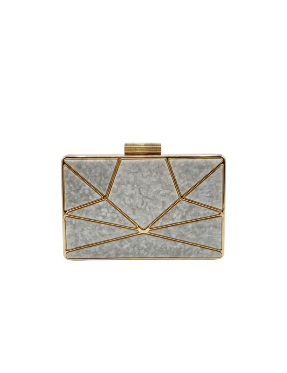 CLUTCH DE NÁCAR RÍGIDO DORADO