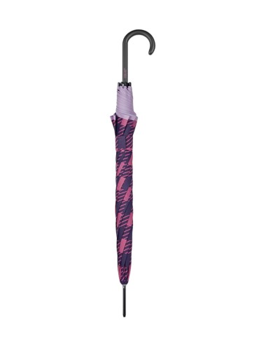 PARAGUAS LARGO BENETTON AUTOMÁTICO CUADROS ROSA