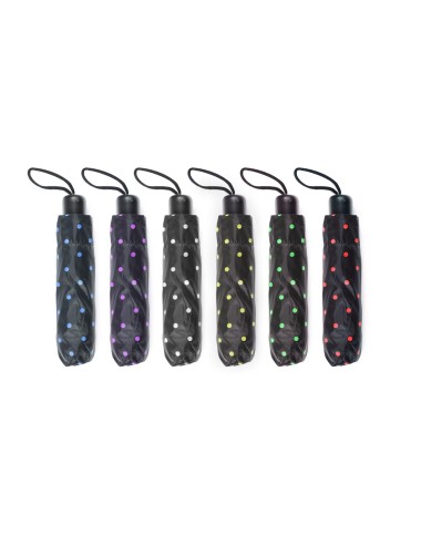 PARAGUAS PLEGABLE MANUAL TOPOS COLORES