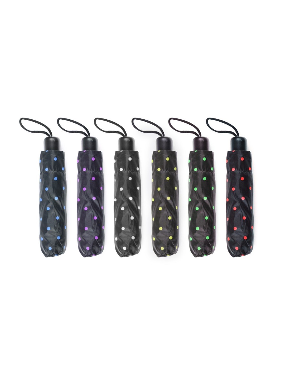 PARAGUAS PLEGABLE MANUAL TOPOS COLORES