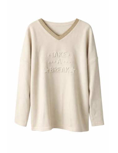 SUDADERA TAKE A BREAK BEIGE