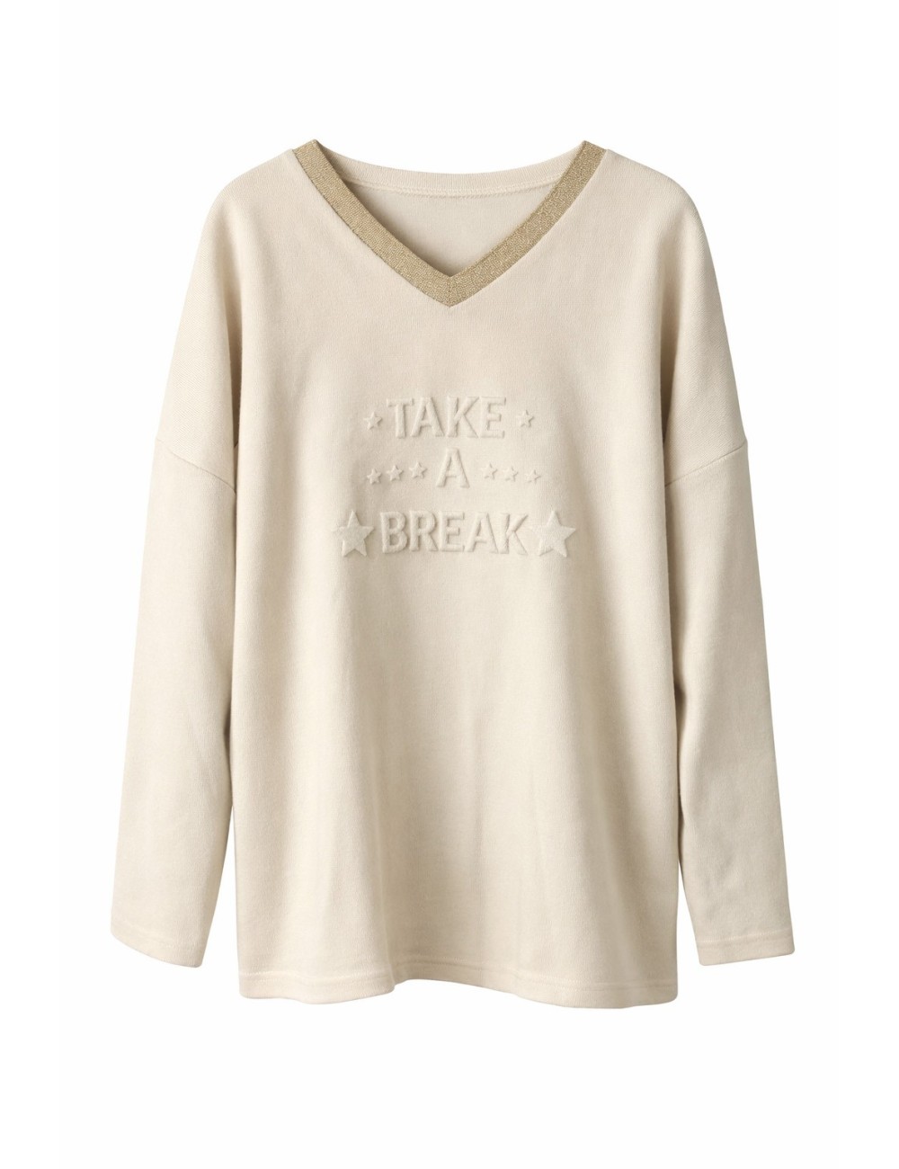 SUDADERA TAKE A BREAK BEIGE