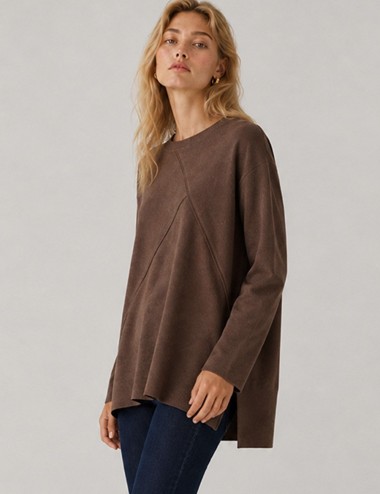 SUDADERA PUNTO CORTES MARRÓN