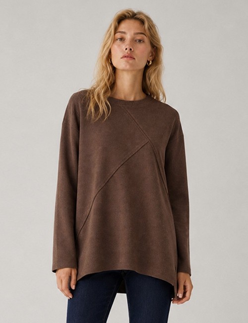 SUDADERA PUNTO CORTES MARRÓN