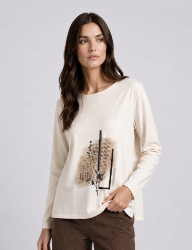 CAMISETA MANCHA SUBLIMADA BEIGE