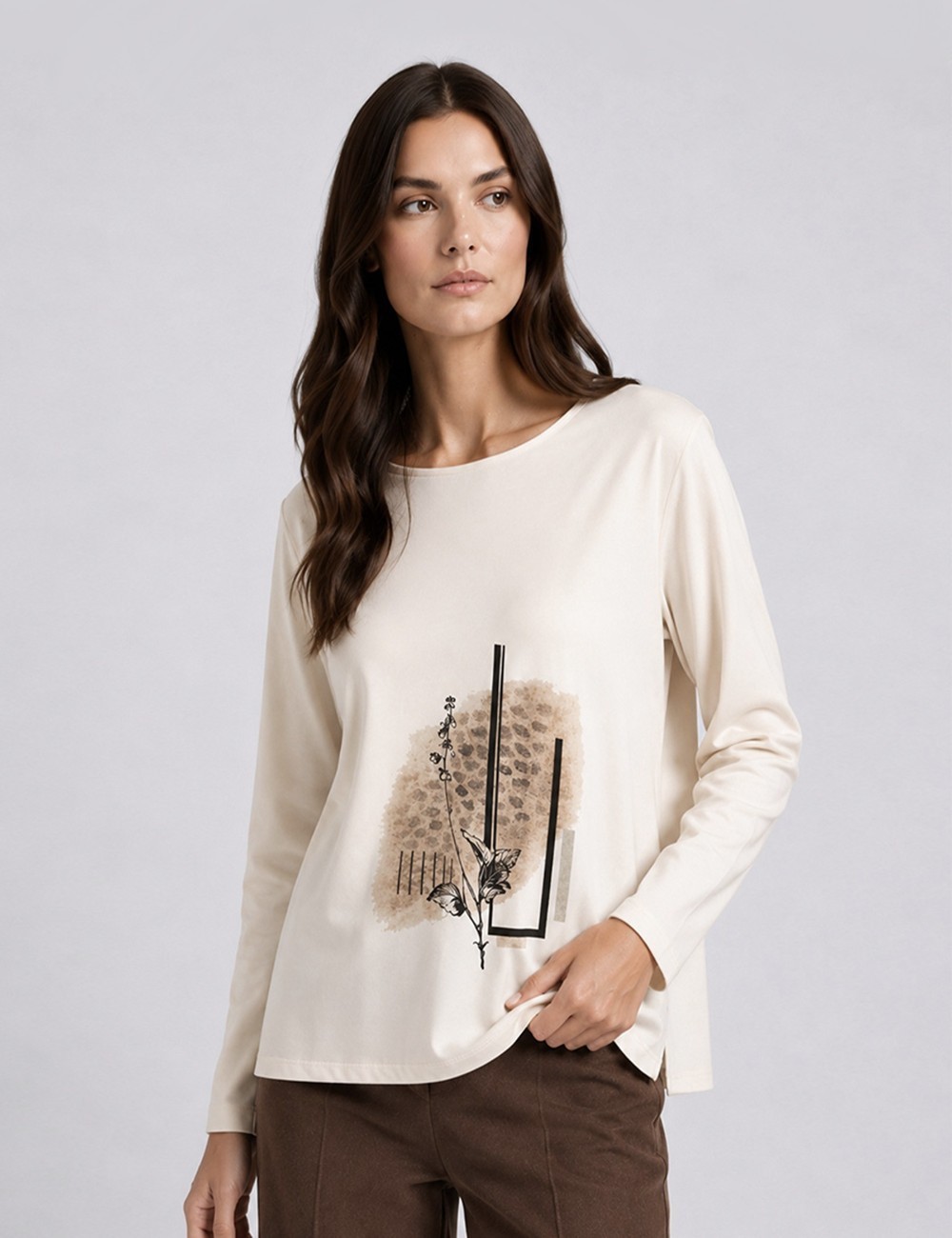 CAMISETA MANCHA SUBLIMADA BEIGE