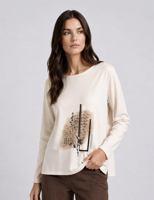 CAMISETA MANCHA SUBLIMADA BEIGE