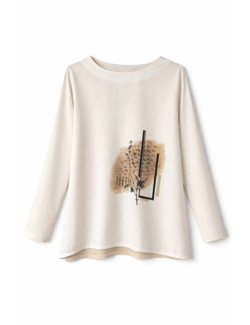 CAMISETA MANCHA SUBLIMADA BEIGE