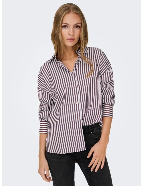 CAMISA DE RAYAS MARRÓN