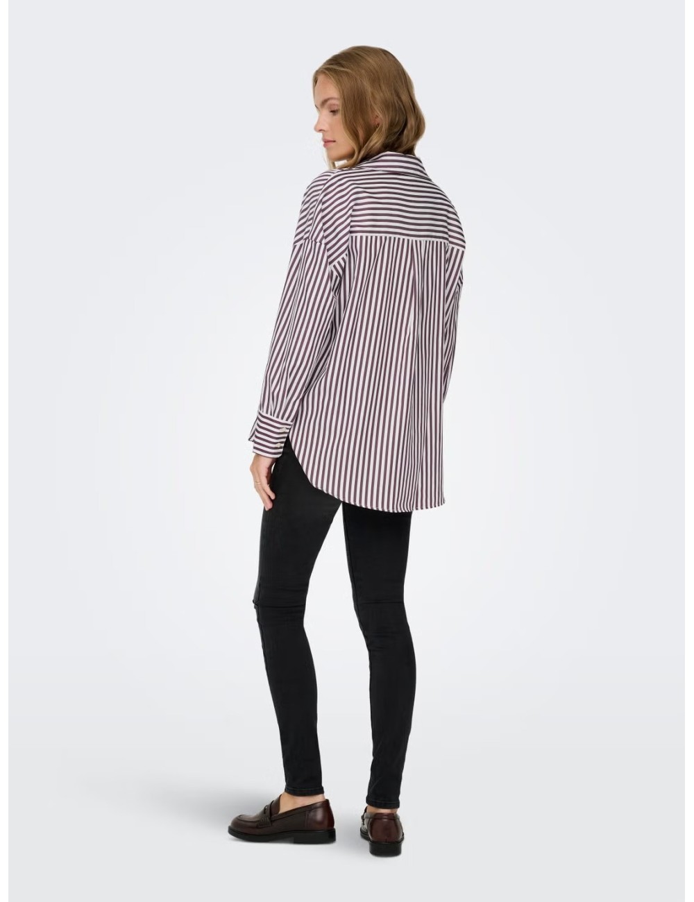 CAMISA DE RAYAS MARRÓN