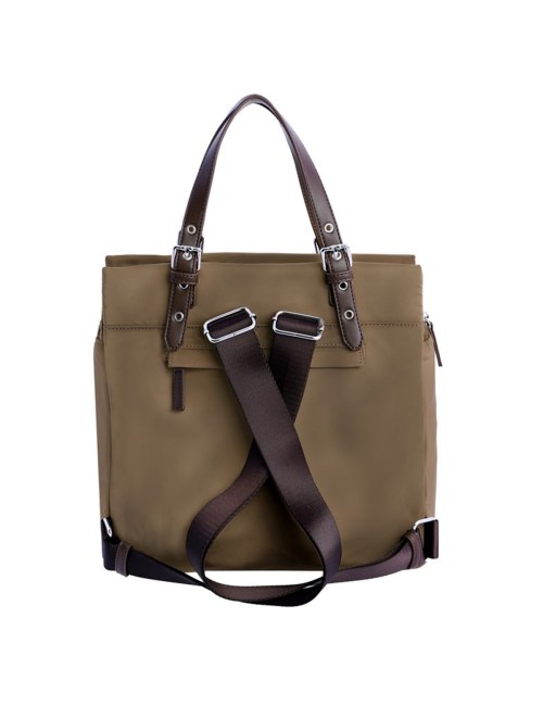 MOCHILA ANTIRROBO DE NYLON BICOLOR MARRÓN
