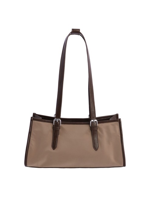 BOLSO HOMBRO ALARGADO CON HEBILLAS PLATEADAS CAMEL