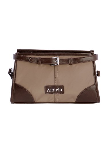 BOLSO BANDOLERA CON HEBILLA PLATEADA CAMEL