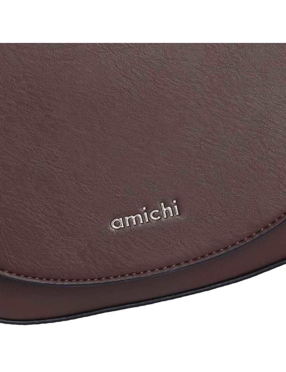BOLSO BANDOLERA OVALADO CON DETALLES DE CORDÓN TRENZADO Y FLECOS MARRÓN