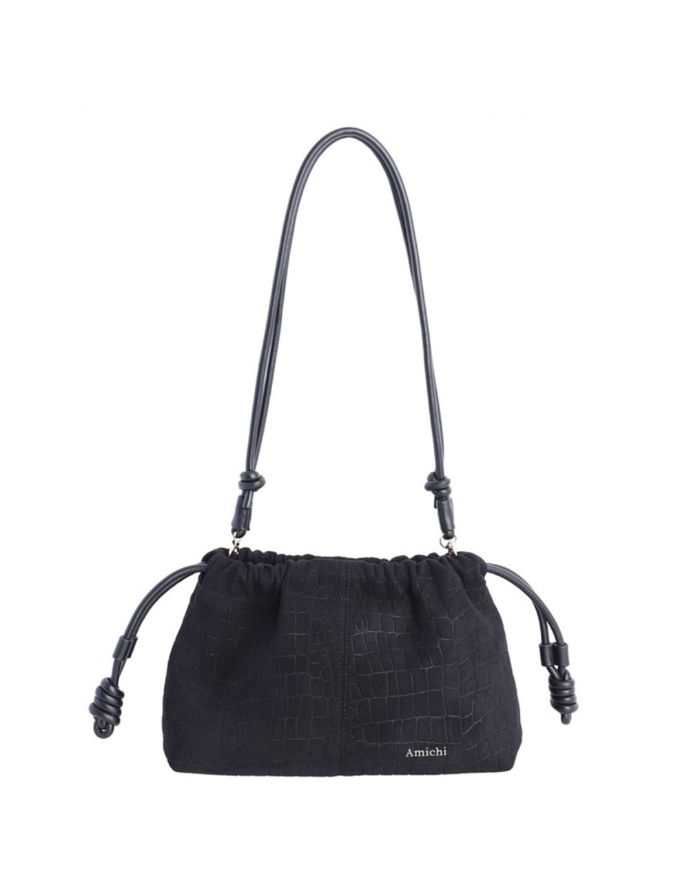BOLSO BANDOLERA COCO CON ANTELINA CON CONRDÓN AJUSTABLE NEGRO