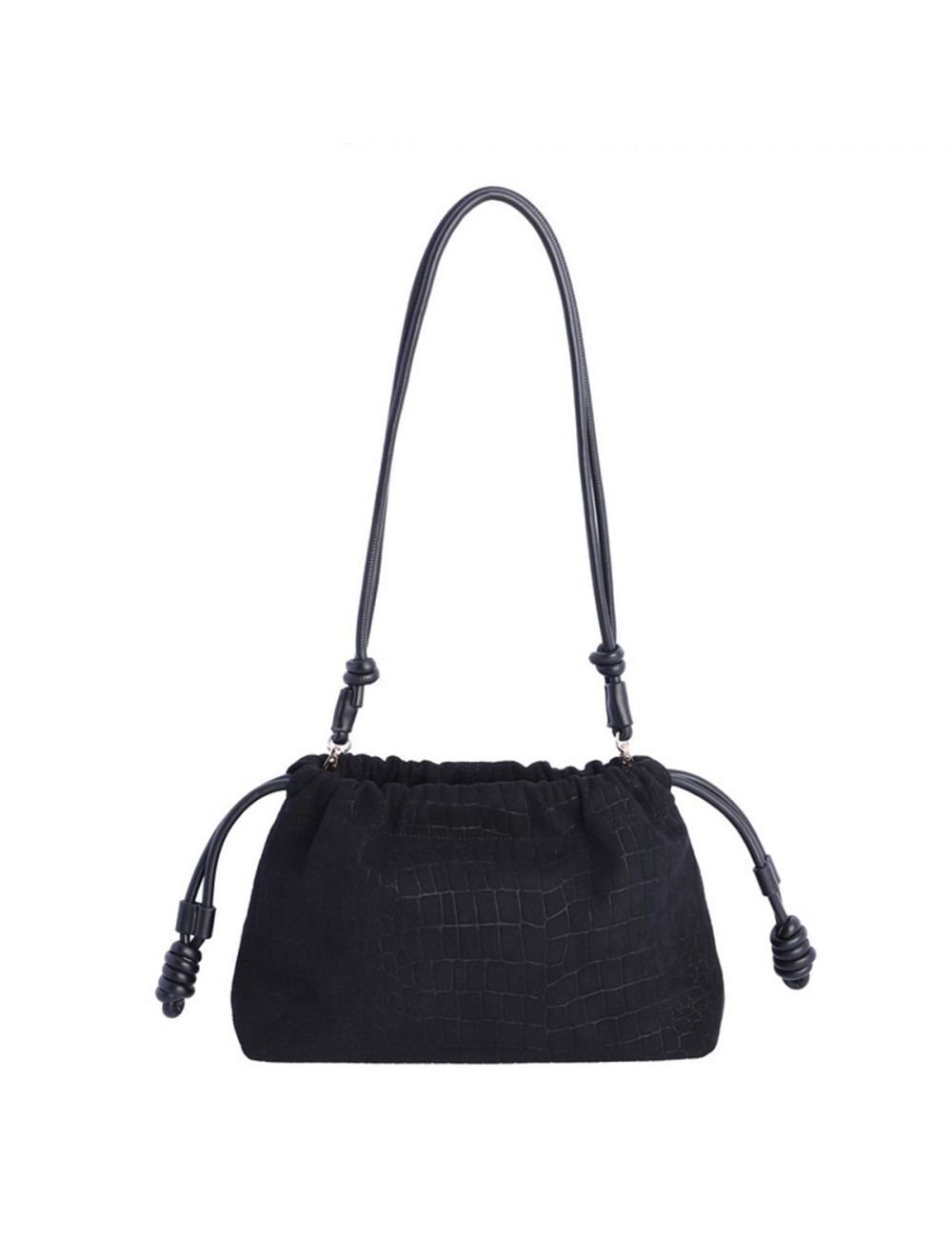 BOLSO BANDOLERA COCO CON ANTELINA CON CONRDÓN AJUSTABLE NEGRO
