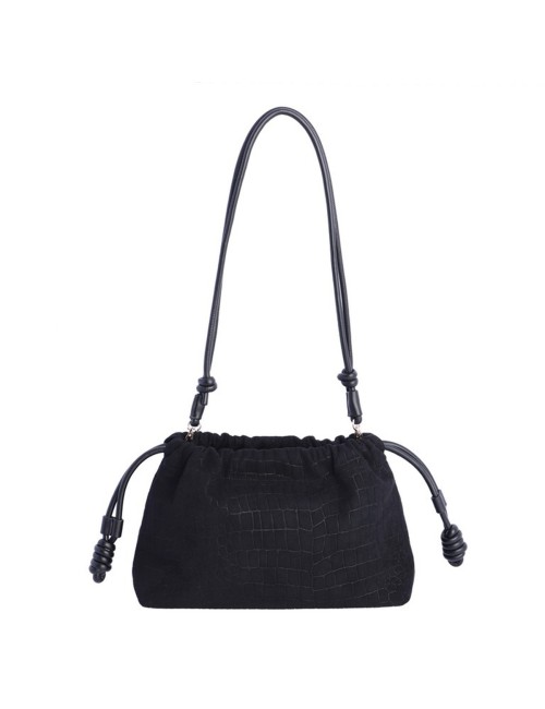 BOLSO BANDOLERA COCO CON ANTELINA CON CONRDÓN AJUSTABLE NEGRO