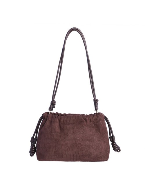 BOLSO BANDOLERA COCO CON ANTELINA CON CONRDÓN AJUSTABLE MARRÓN