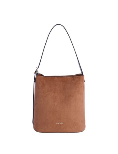 BOLSO HOMBRO FORMA CUBO ANTE MARRÓN