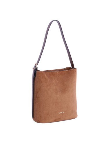 BOLSO HOMBRO FORMA CUBO ANTE MARRÓN