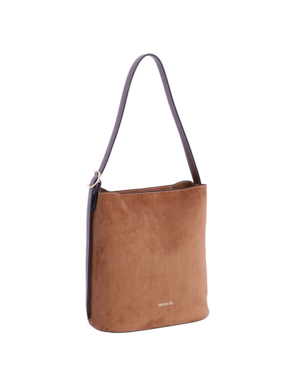 BOLSO HOMBRO FORMA CUBO ANTE MARRÓN