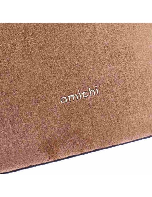 BOLSO HOMBRO FORMA CUBO ANTE MARRÓN