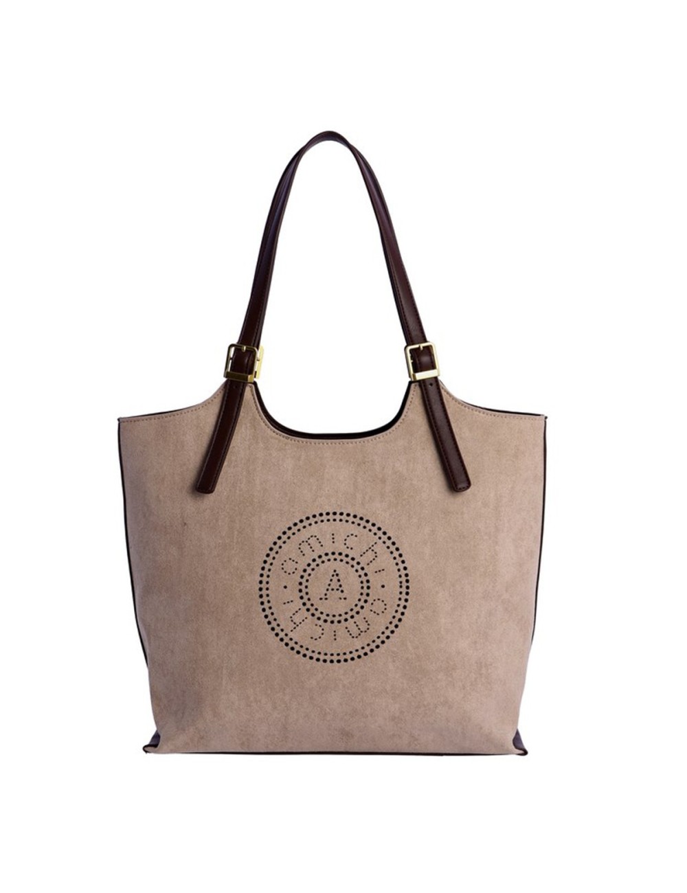 BOLSO SHOPPER ANTE CON TROQUELADO TAUPÉ