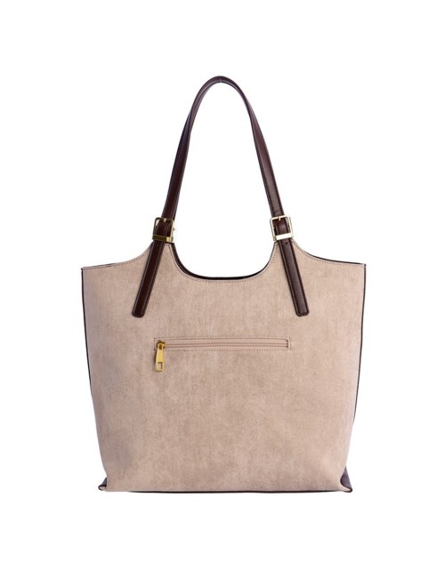 BOLSO SHOPPER ANTE CON TROQUELADO TAUPÉ