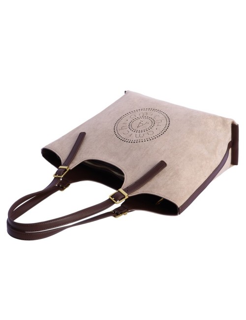 BOLSO SHOPPER ANTE CON TROQUELADO TAUPÉ