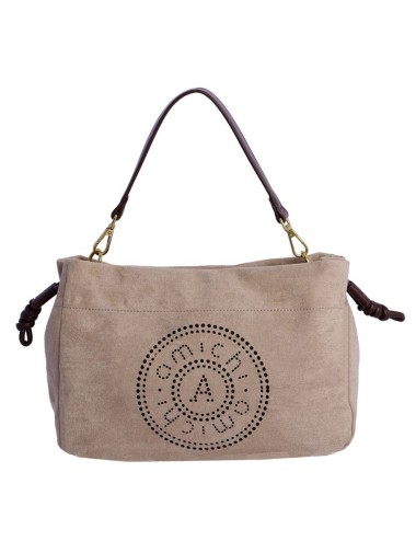 BOLSO BANDOLERA ANTE CON TROQUELADO TAUPÉ