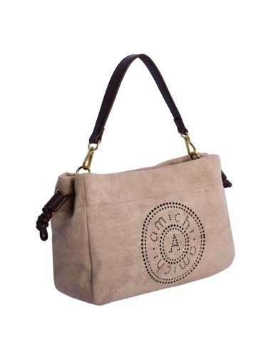 BOLSO BANDOLERA ANTE CON TROQUELADO TAUPÉ
