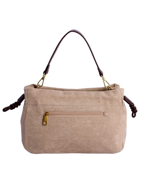 BOLSO BANDOLERA ANTE CON TROQUELADO TAUPÉ