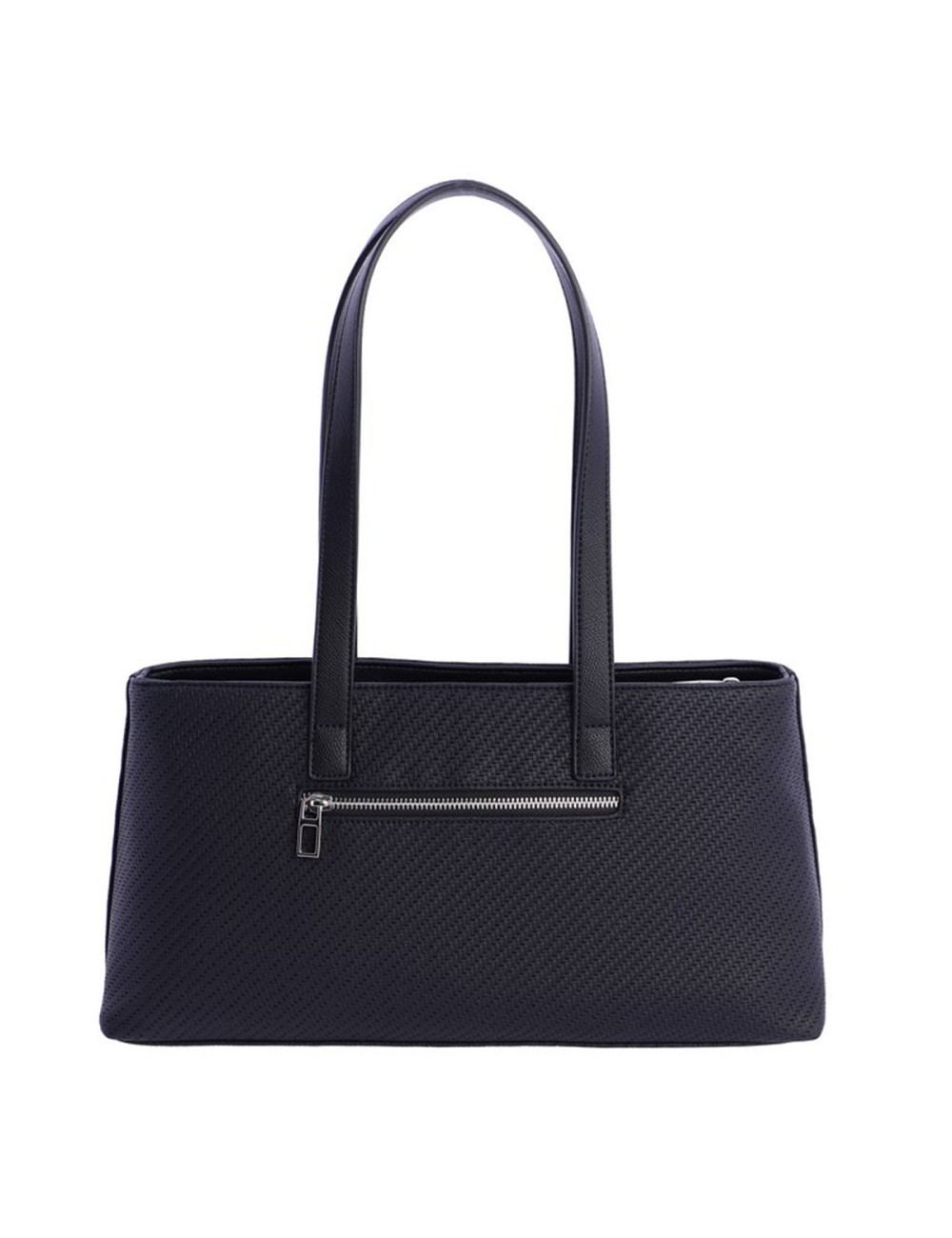 BOLSO TOTE DE HOMBRO TEXTURA TRENZADA NEGRO