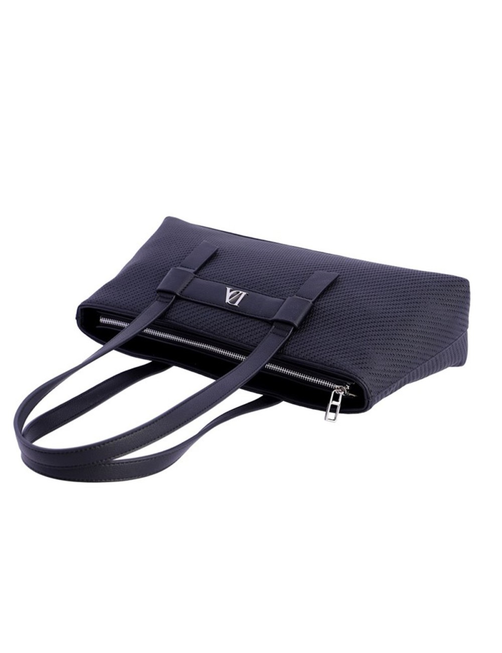 BOLSO TOTE DE HOMBRO TEXTURA TRENZADA NEGRO