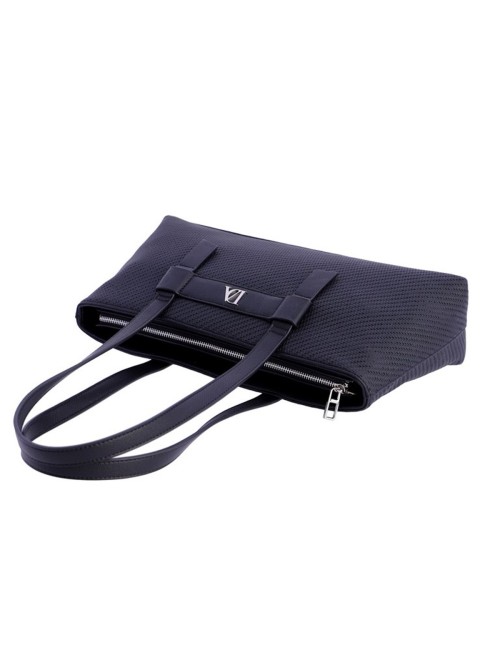 BOLSO TOTE DE HOMBRO TEXTURA TRENZADA NEGRO
