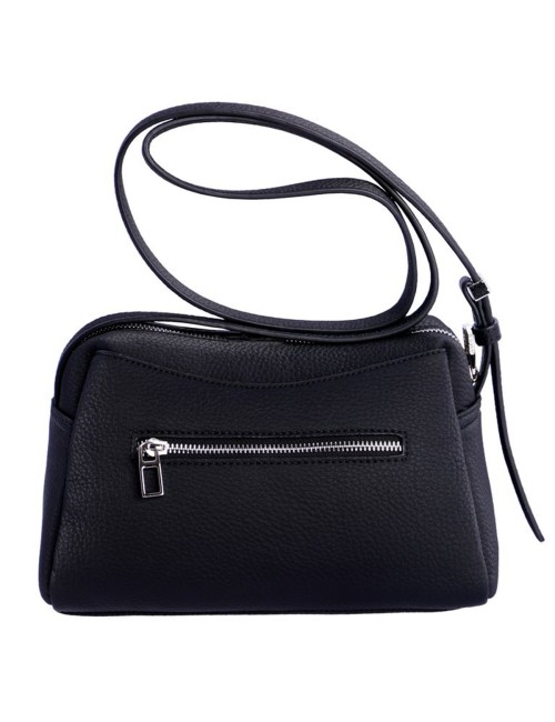 BOLSO BANDOLERA TEXTURA GRANULAD CON TRIPLE COMPARTIMENTO NEGRO