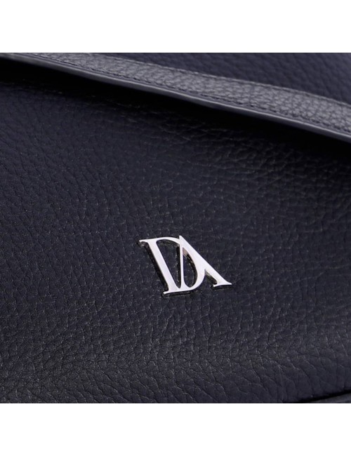 BOLSO BANDOLERA TEXTURA GRANULAD CON TRIPLE COMPARTIMENTO NEGRO