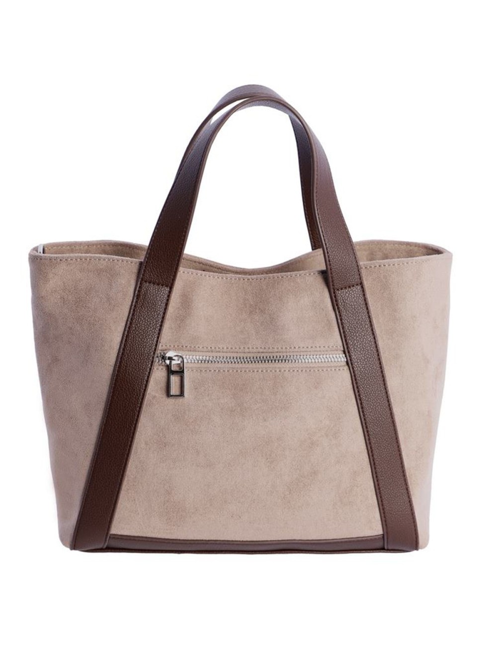 BOLSO DE MANO ANTE CONTRASTES TAUPÉ