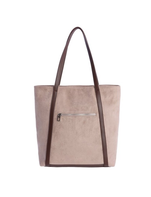 BOLS SHOPPER TOTE VERTICAL ANTE CONTRASTES TAUPÉ